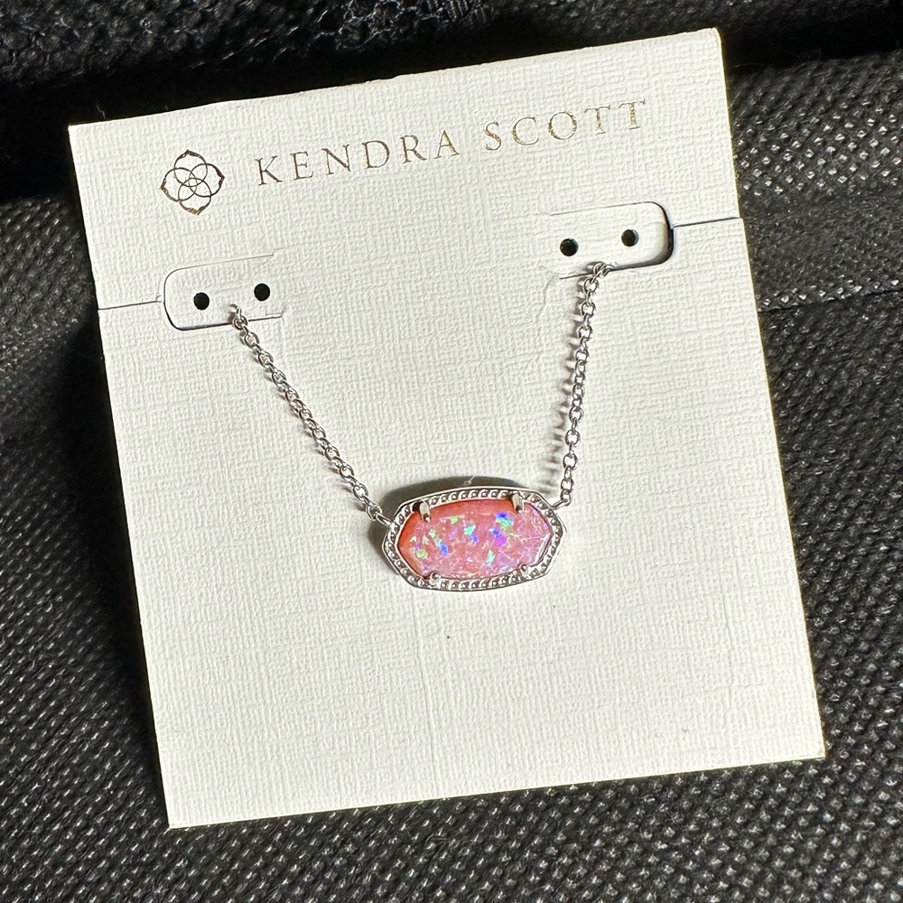 Kendra Scott Silver and Pink pendant necklace